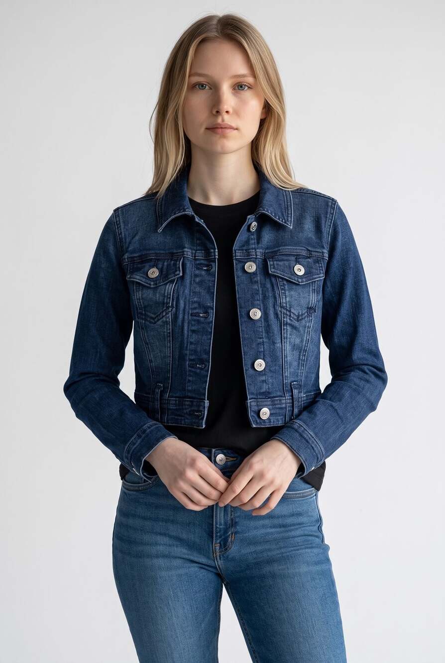 G by Guess Blue Cropped Denim Jacket Size XS